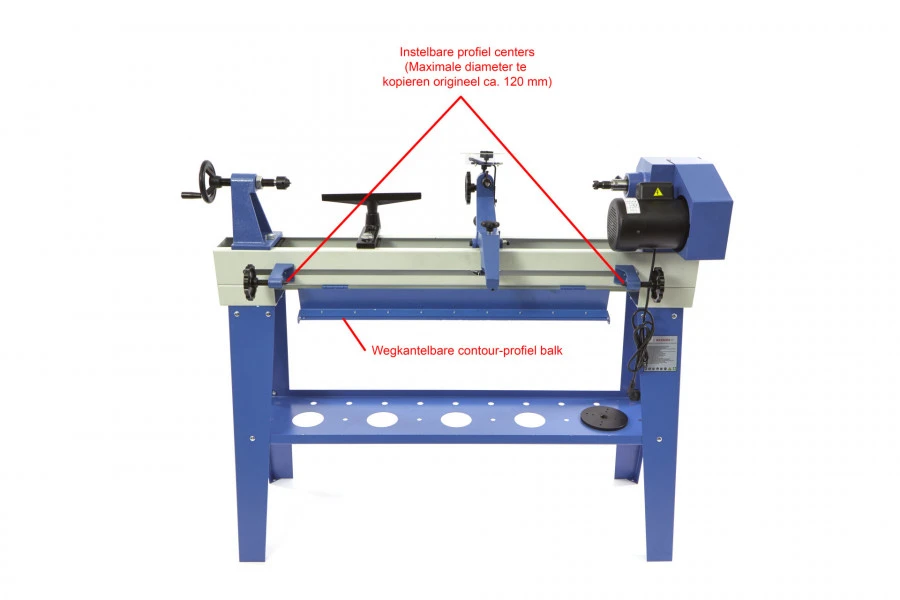 HBM 1100 Variabele Houtdraaibank Met Kopieerinrichting 4 HBM 1100 Variabele Houtdraaibank Met Kopieerinrichting - Afbeelding 2