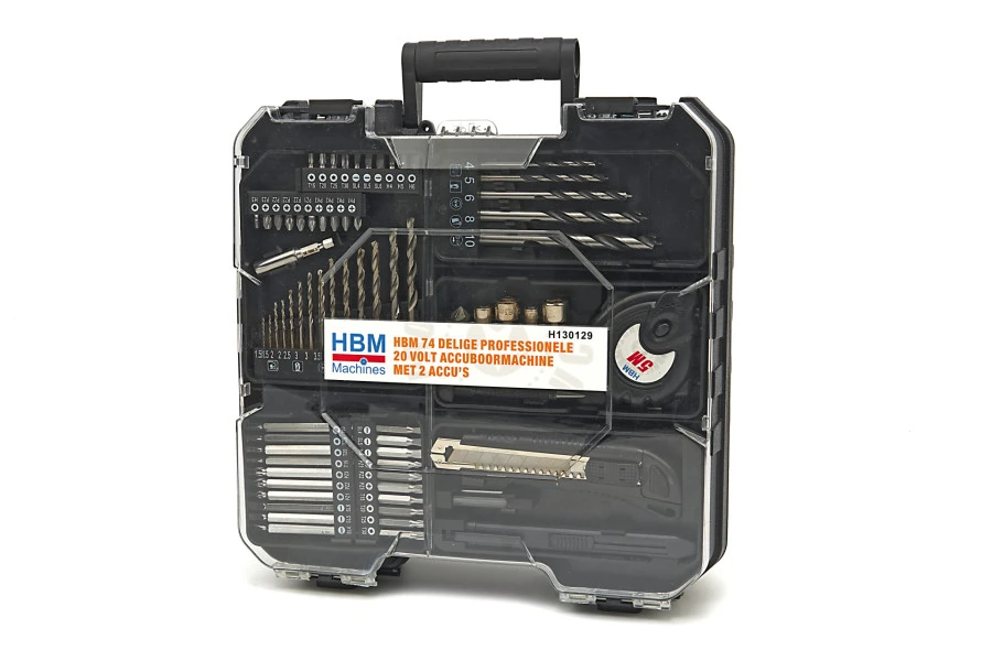 HBM Professionele Accuschroefboormachine 74-delig 20 Volt 16 HBM Professionele Accuschroefboormachine 74-delig 20 Volt - Afbeelding 14