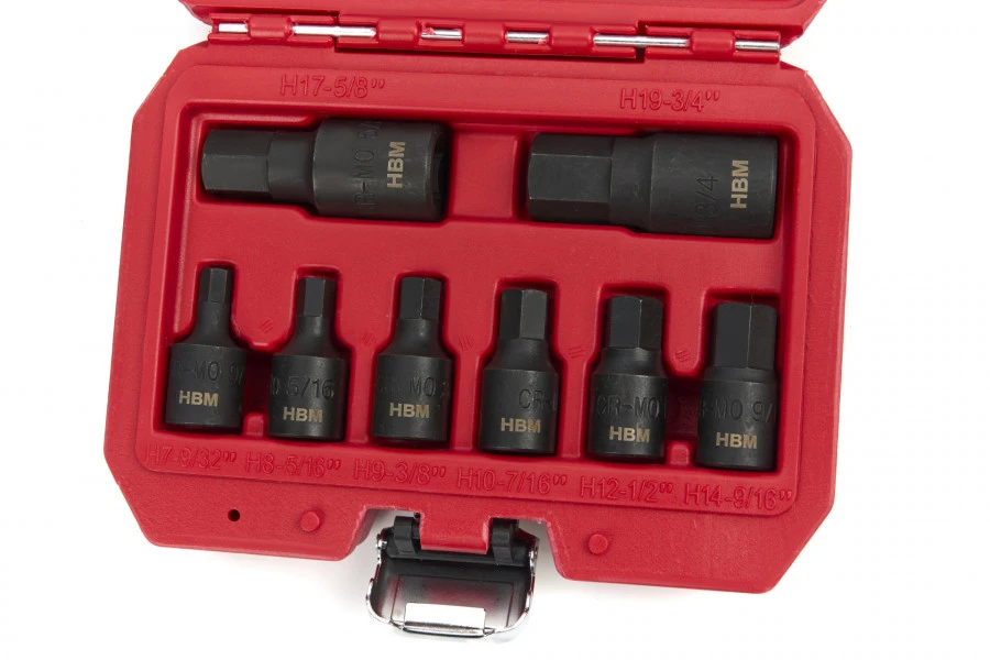 HBM 14 Delige Kracht Inbus Doppenset Inch Maten 2 HBM 14 Delige Kracht Inbus Doppenset Inch Maten