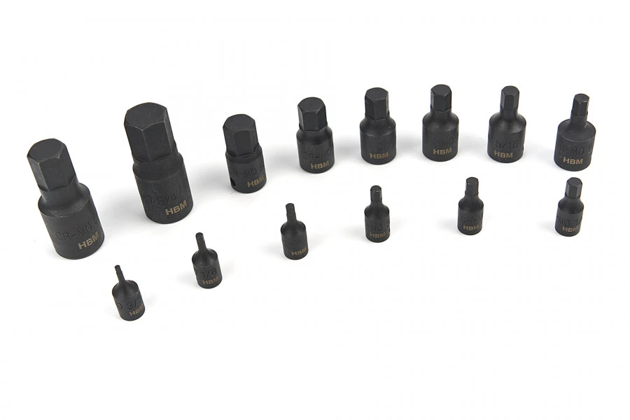 HBM 14 Delige Kracht Inbus Doppenset Inch Maten 4 HBM 14 Delige Kracht Inbus Doppenset Inch Maten - Afbeelding 3
