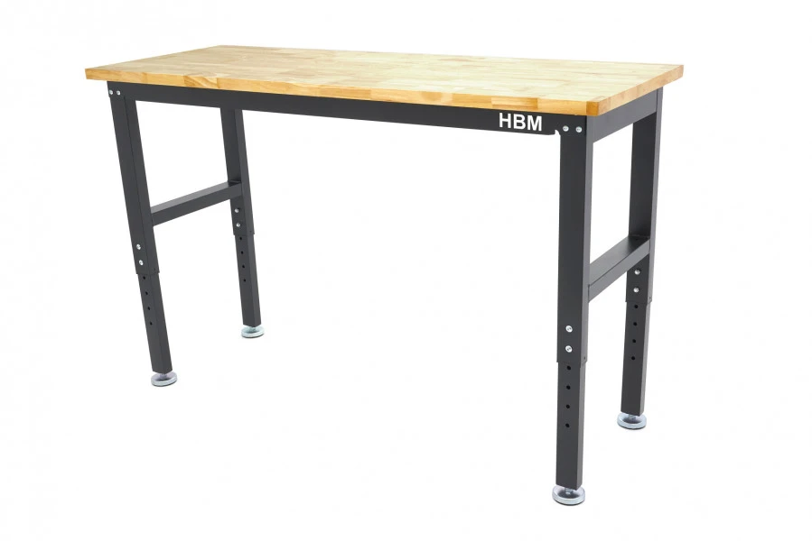 HBM Werkbank Met Massief Houten Blad, In Hoogte Verstelbaar, 152 Cm 5 HBM Werkbank Met Massief Houten Blad, In Hoogte Verstelbaar, 152 Cm - Afbeelding 3