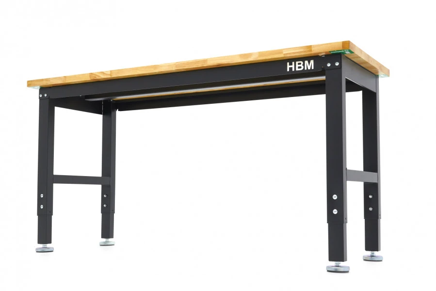 HBM Werkbank Met Massief Houten Blad, In Hoogte Verstelbaar, 152 Cm 10 HBM Werkbank Met Massief Houten Blad, In Hoogte Verstelbaar, 152 Cm - Afbeelding 8